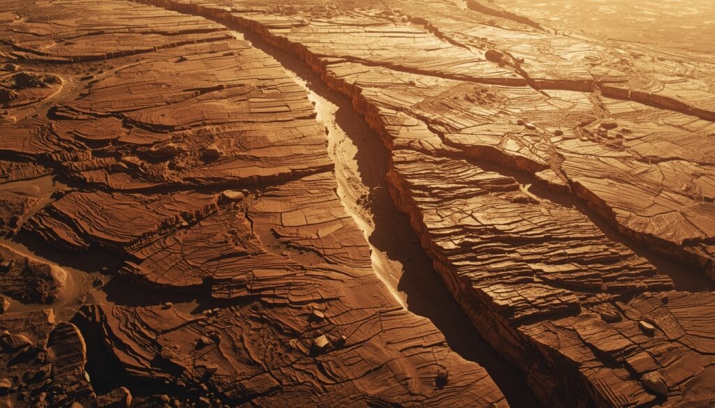 Ancient riverbeds on Mars suggesting past water activity