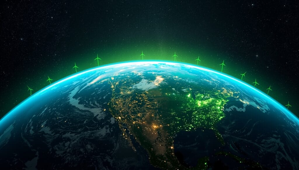 Visualization of global carbon emission reductions