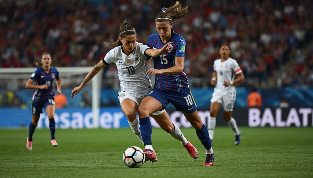 Intense match moment at the FIFA Women’s World Cup 2025