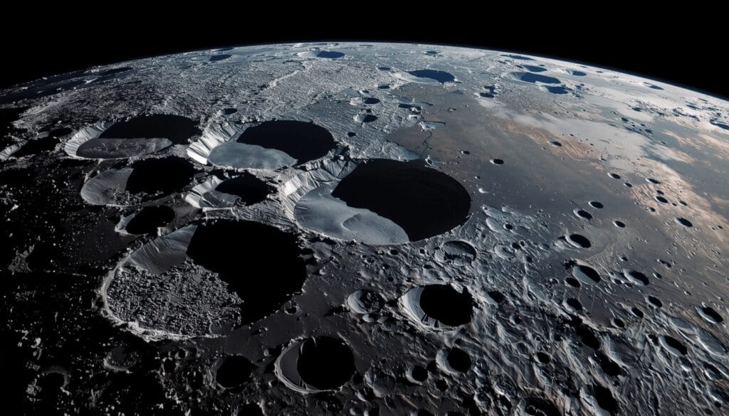 Ice-filled craters at the Moon’s south pole