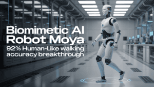 Biomimetic AI robot Moya walking demonstration