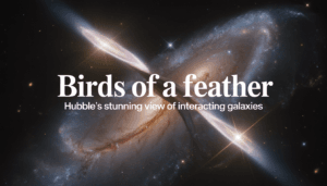 Hubble interacting galaxies bird in flight