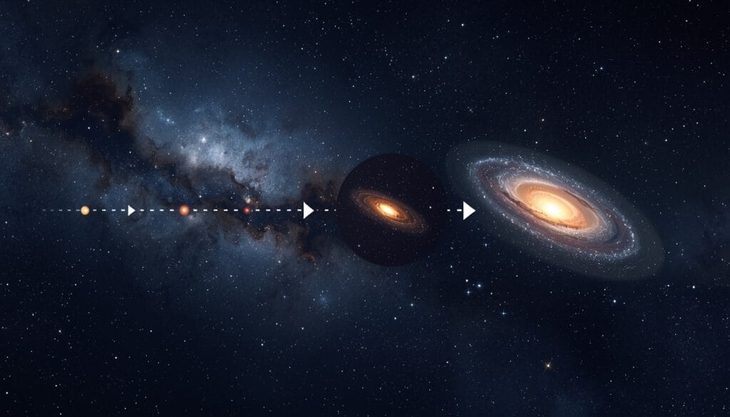 Cosmic galaxy collision deep space