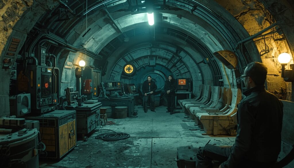 Fallout retro futuristic city scene